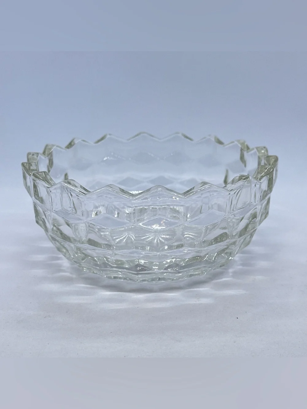 Vintage HOMCO Cubist Clear Glass Fairy Lamp Replacement Bottom 2.5